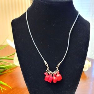 Barse 925 Silver Leather Cord Necklace